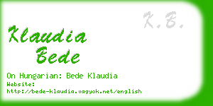 klaudia bede business card